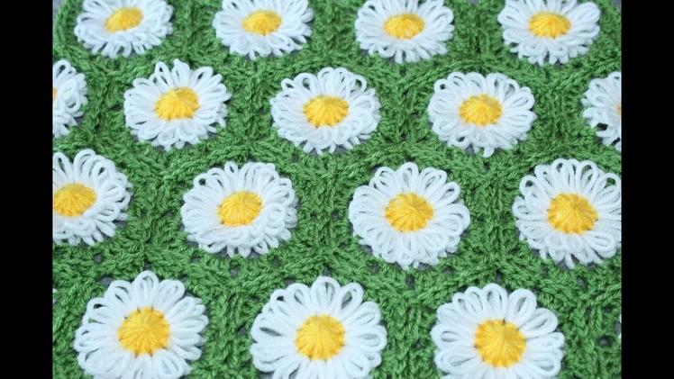 Springtime - Daisy - Blanket - Loom Flower - Bloom Loom - crochet - Part 2 of 2