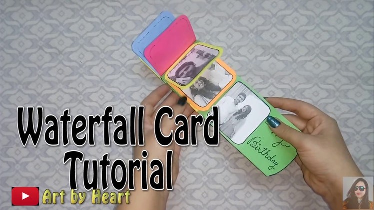 Waterfall card Tutorial for beginners with photos | Easy DIY for scrapbook and explosion box