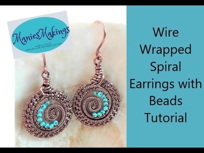 Wire Wrapped Spiral Earrings with Beads Tutorial