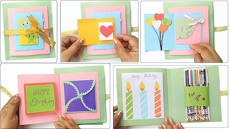 Beautiful Handmade Birthday card idea. How to make Birthday card