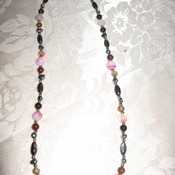 Brand New Bumblebeads Original Handmade Pink Agate Gemstone Pendant Necklace