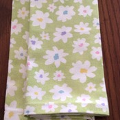 Cloth Dinner Napkins- Green and White Floral Design - Eco Friendly - Handmade