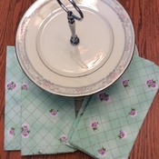 Cloth Dinner Napkins - Vintage Design Print - Handmade -  Eco Friendly