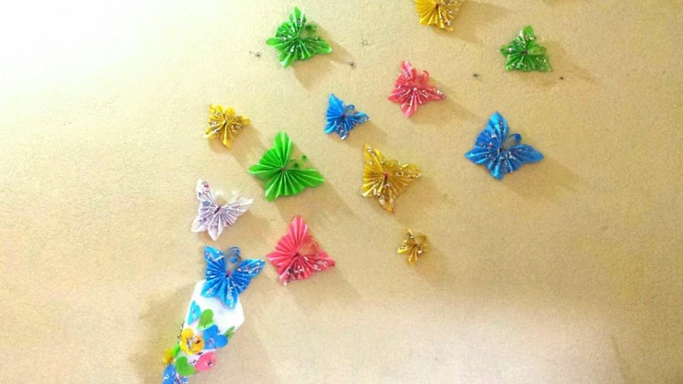 Decorate your room with butterfly. DIY cute paper butterfly. how to use paper butterfly