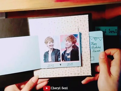 DIY _ EXO_ How to make "Waterfall Card" _  Xiumin Birthday