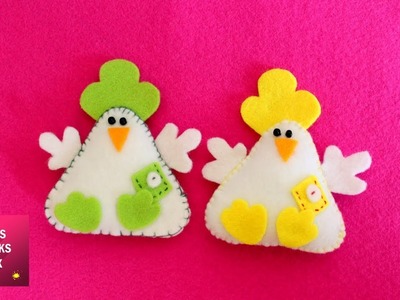 DIY: How to make a lovely felt chicken. Easter Crafts - Kids Crafts