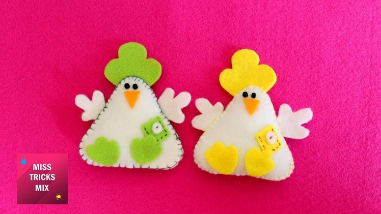 DIY: How to make a lovely felt chicken. Easter Crafts - Kids Crafts