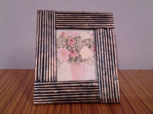 DIY  How to make Photo Frame Out of Waste Cardboard and Newspaper