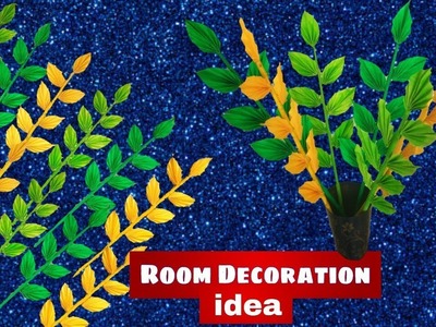 DIY leaf stick||Easy Room Decoration idea||Paper leaves pattern. 