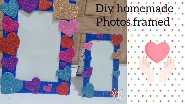 Diy photo frame.how to make homemade glitter photo frame.crafts for kids.fomic sheet diy