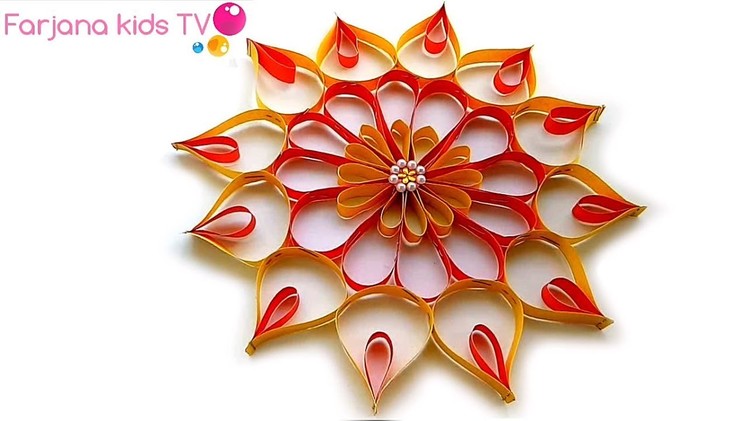 DIY Wall Decor Paper Flower.how to make a paper flower for wall decoration