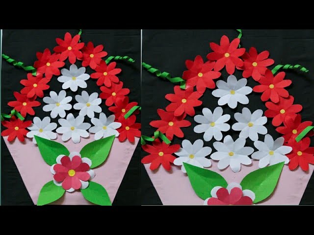 Diy walll hanging. Paper  flower wall hanging. Wall decoration ideas. By KovaiCraft 6