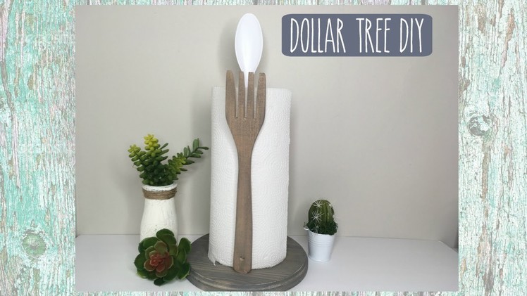 DOLLAR TREE DIY FARMHOUSE PAPER TOWEL HOLDER | HOME DECOR