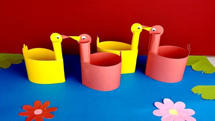 Easy crafts for kids : making duck with paper
