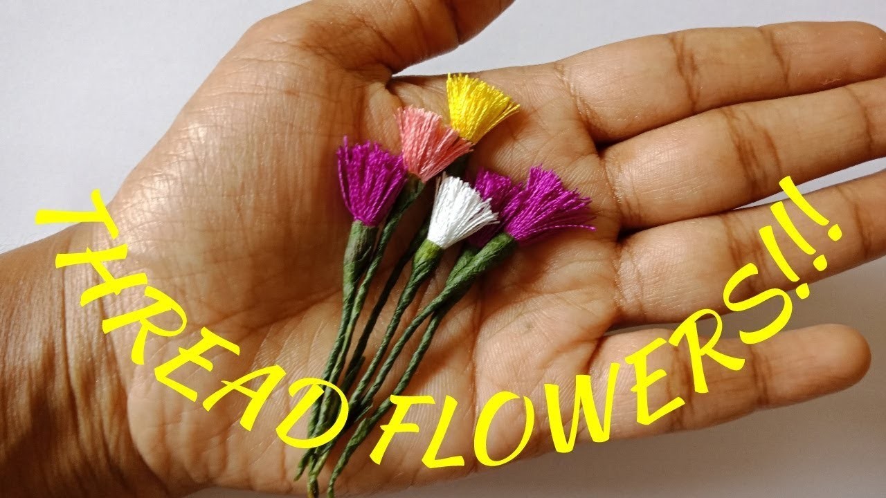 Easy to make vase filler flowers using thread | how to make small wild flowers