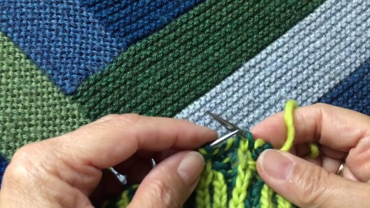 Fixing a brioche knitting mistake, 2 rounds below