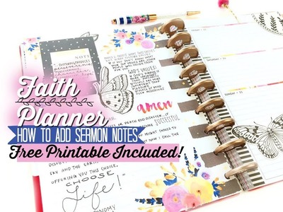 Free Printable! | Faith Planner: How to Add Sermon Notes to a Faith Journal