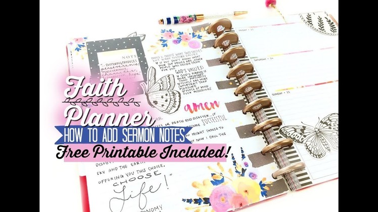 Free Printable! | Faith Planner: How to Add Sermon Notes to a Faith Journal