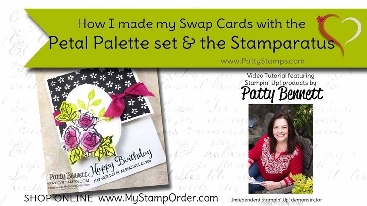 How I used my Stamparatus to make Petal Palette cards for swaps