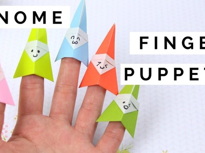 How to Fold an Origami Gnome Finger Puppet - Paper Finger Puppets Paper Crafts for Kids