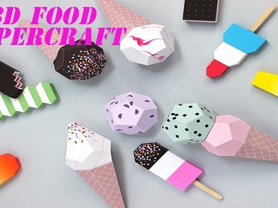 How To Make 3d Food : Paper Ice Creams For Kids (party decorations) | papercraft 99