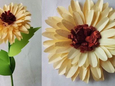 How to make a easy realistic paper Sunflower ????. DIY Paper Sunflower.