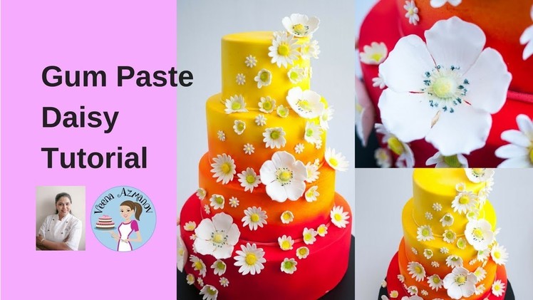 How to make a Gum Paste Daisy - Gumpaste Daisy Tutorial | Sugar Daisy