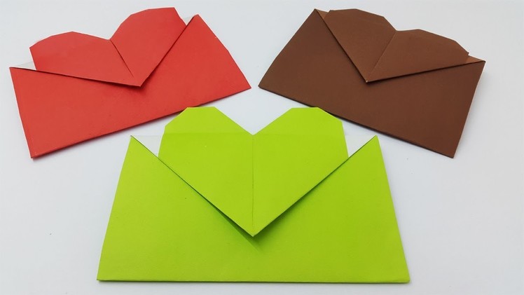 How to Make a Paper Envelope with Heart | Super Easy Origami Envelope Tutorial | Heart Envelope -Diy