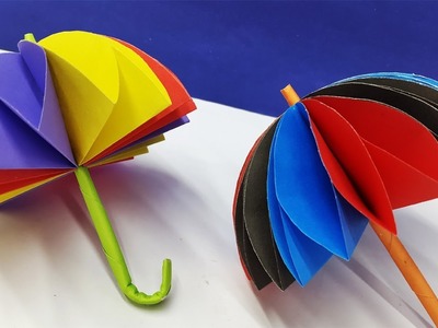 How to make a paper umbrella origami | DIY Kids Rooms Decor | Step by step process - Easy Tutorials