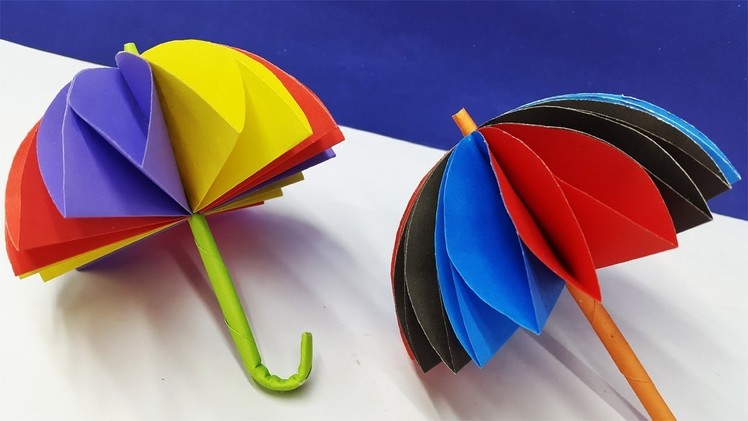 How to make a paper umbrella origami | DIY Kids Rooms Decor | Step by step process - Easy Tutorials