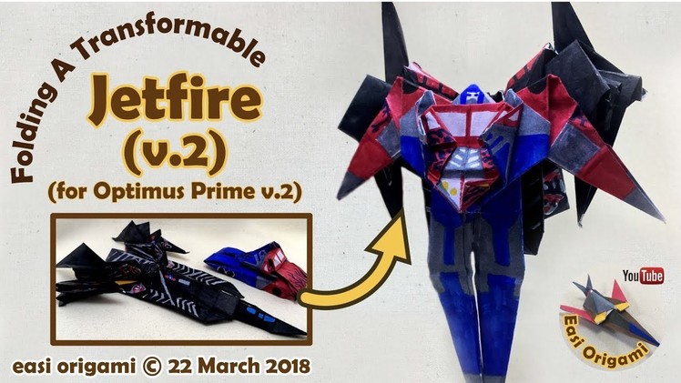 How to make a Papercraft, Origami Jetfire V2 (requires 1 straight cut)