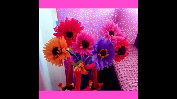 How to make beautiful flower ???? with shopping bag ???? very easy. ????