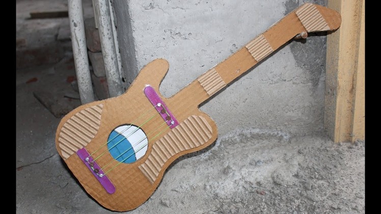 How to make Cardboard Guitar - DIY Cardboard Toy making. 