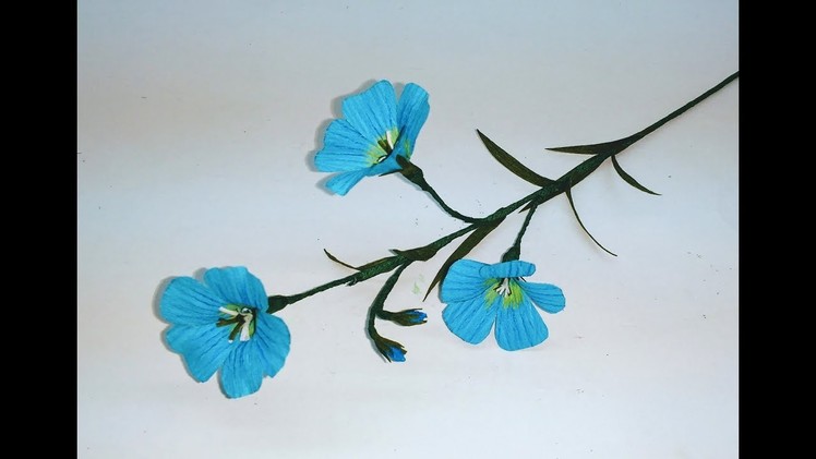 How to make Crepe paper flowers Blue Flax. Linum Perenne (flower # 263)