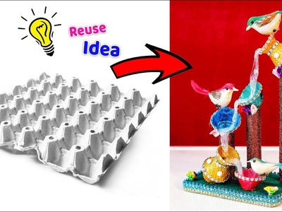 How to Make egg tray waterfall showpiece | Best Out of waste | Artkala 452