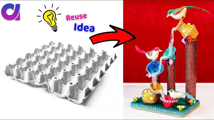How to Make egg tray waterfall showpiece | Best Out of waste | Artkala 452