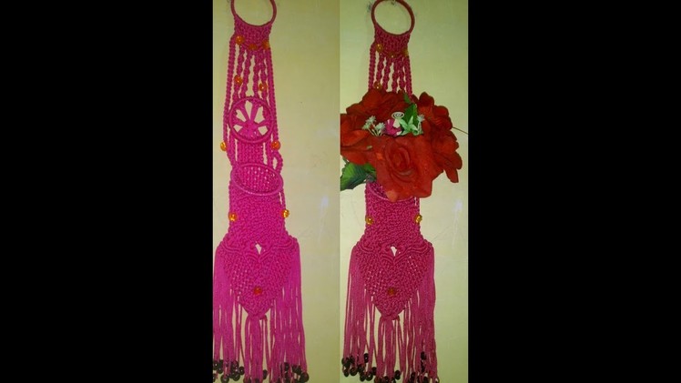 .How to make . flowers wall hanging.new desing .at home very sinple desing.Nisha bhati macrame art