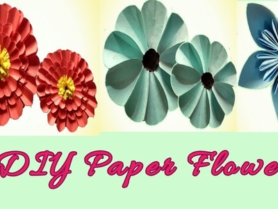 How To Make Folded easy Paper Flowers????.DIY Top 3  Beautiful Folded Paper Flowers Tutorial????????