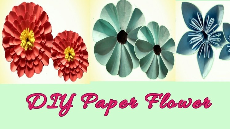 How To Make Folded easy Paper Flowers????.DIY Top 3  Beautiful Folded Paper Flowers Tutorial????????