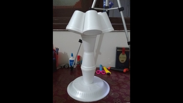 How to make lamp with disposable glass || Home Decoration Ideas