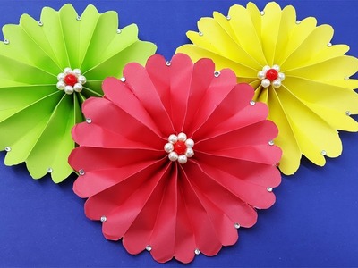 How to make paper flower - Easy origami flowers for beginners making | Wall Decoration ideas - Diy