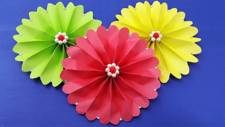 How to make paper flower - Easy origami flowers for beginners making | Wall Decoration ideas - Diy