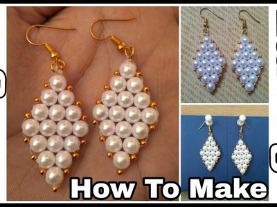 How to make Pearl Dangle Earrings || Pearl Earrings Making at Home || Designer Hand Made Earrings ||