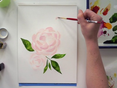 How To Paint Watercolor Pink Peonies