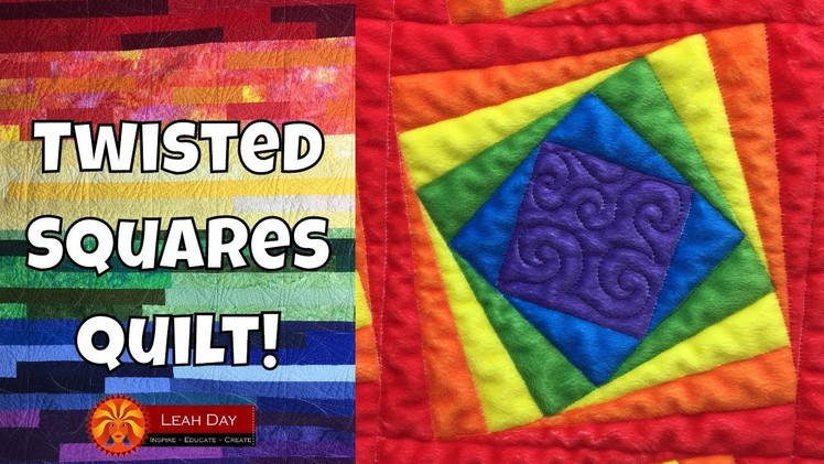 How to Quilt in Reverse! Twisted Squares Quilting on Rainbow Road