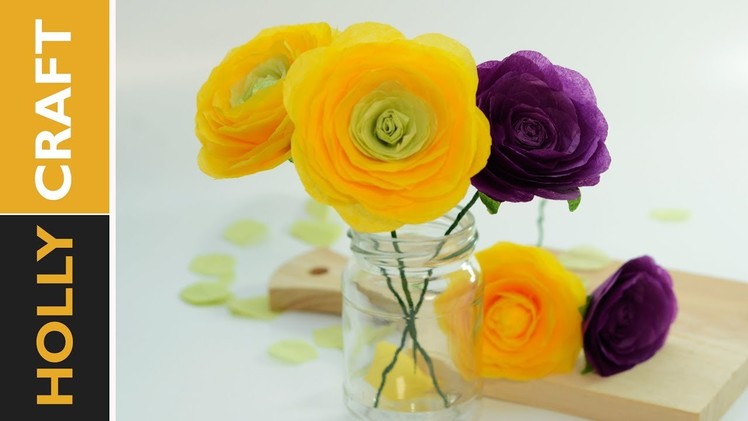How to tissue paper flowers - Realistic Ranunculus