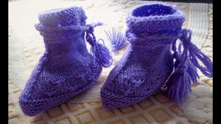 Knitting Beautiful Booties for 6-12 Months Baby