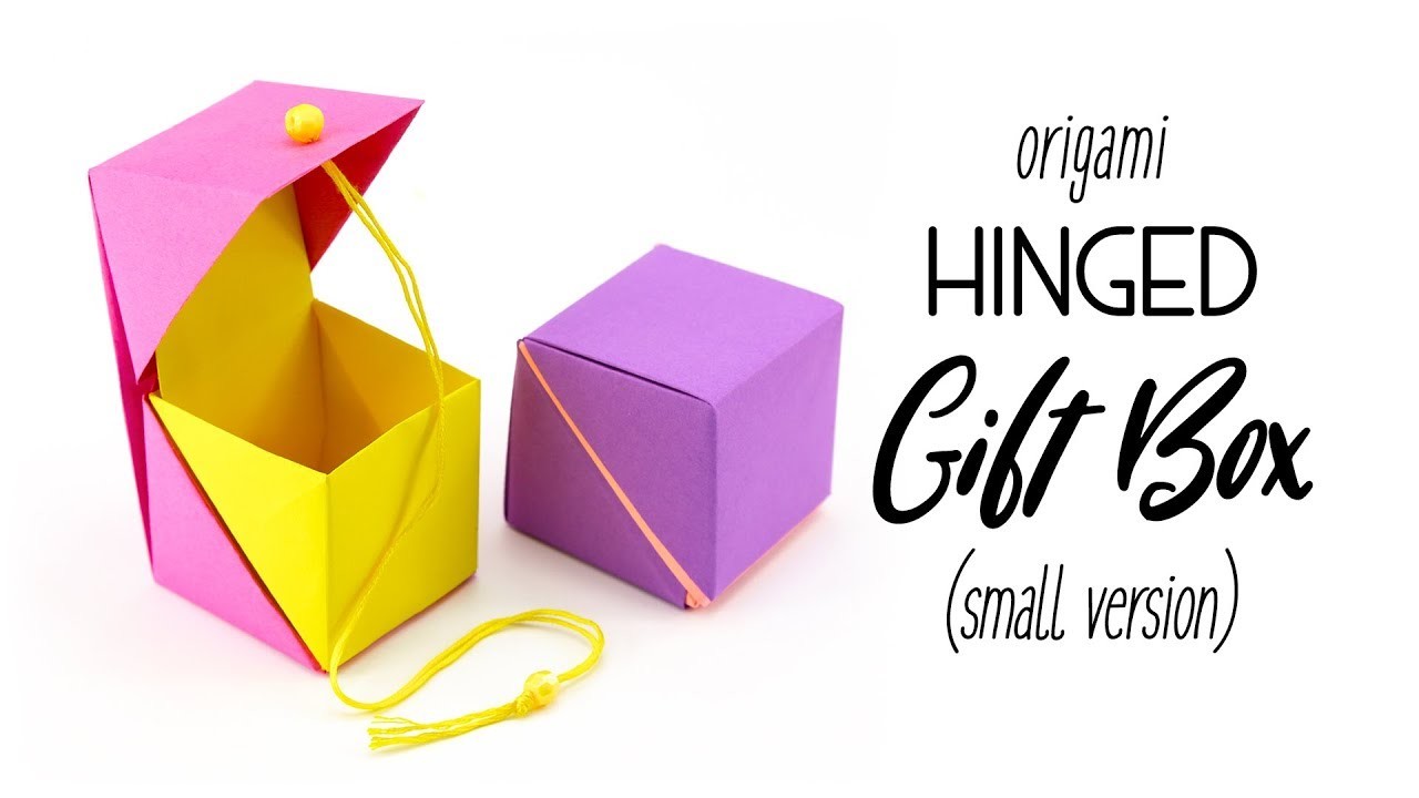 Origami Hinged Gift Box Tutorial Small Cube Version Paper Kawaii