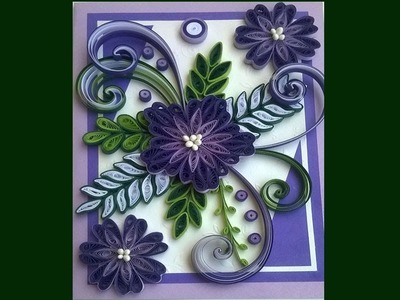 Paper | How to Make Paper Quilling Flower Design Greeting card | Siri Art&Craft |