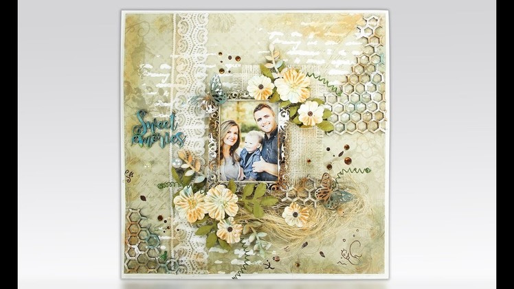 Scrapbook Layout with Vintage Reflections Paper Pack